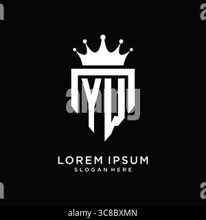 Letter YW logo monogram emblem style with crown shape design template vector graphic vector graphic Stock Vector