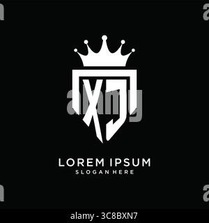 Letter XJ logo monogram emblem style with crown shape design template vector graphic vector graphic Stock Vector