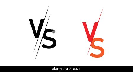 Comparison of "VS" Logos in Black and Red. Stock Vector