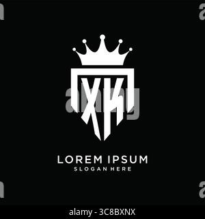 Letter XK logo monogram emblem style with crown shape design template vector graphic vector graphic Stock Vector