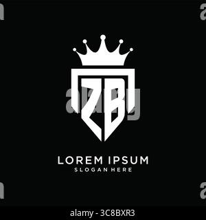 Letter ZB logo monogram emblem style with crown shape design template vector graphic vector graphic Stock Vector