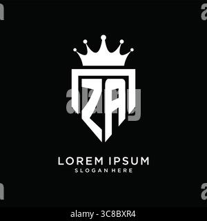 Letter ZA logo monogram emblem style with crown shape design template vector graphic vector graphic Stock Vector