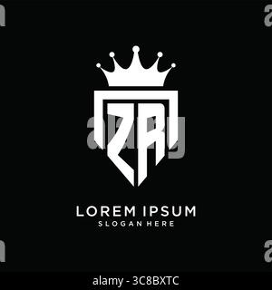 Letter ZR logo monogram emblem style with crown shape design template vector graphic vector graphic Stock Vector