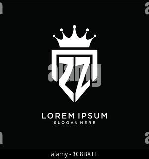 Letter ZZ logo monogram emblem style with crown shape design template vector graphic vector graphic Stock Vector