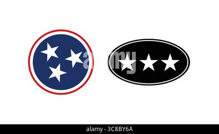 Tennessee State Seal: Circular and Oval Variations. Stock Vector