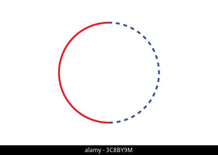 A Simple Circle with a Dashed Arc. Stock Vector
