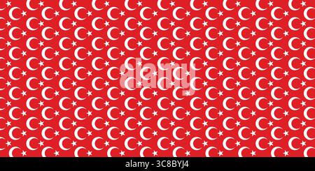 Turkish flag pattern background design for graphic elements. Stock Vector