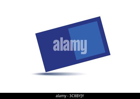 Modern navy blue rectangle graphic on white background. Stock Vector