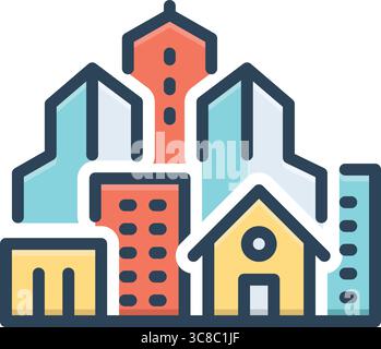 Icon for mixed use development, development Stock Vector Image & Art ...