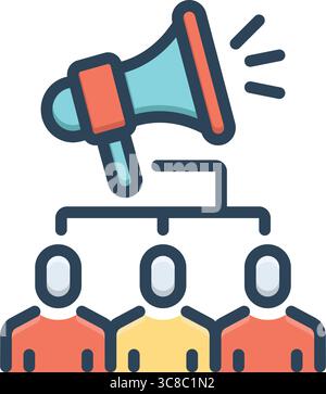 Icon for pr campaign, pr Stock Vector
