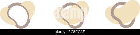 Fluid Shapes. Blot Element: Set of isolated bubbles with dynamic, flowing organic forms in pastel colors Stock Vector
