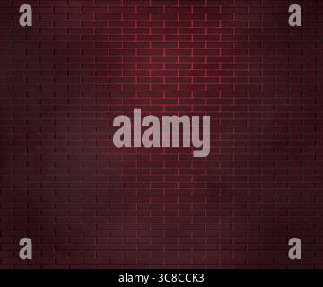 Red Lights Brick Wall. Spooky Halloween Background Stock Vector