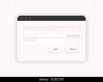 Member login form. Clay user authentication page. Account access credentials Stock Vector