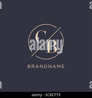 Initial letter CB logo with simple circle line elegant look monogram logo style vector graphic Stock Vector