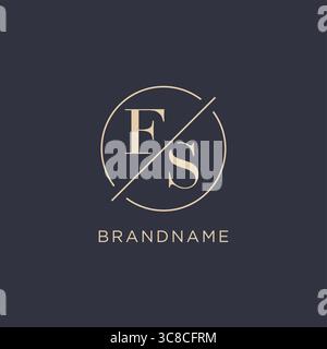 Initial letter ES logo with simple circle line elegant look monogram logo style vector graphic Stock Vector