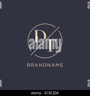 Initial letter DT logo with simple circle line elegant look monogram logo style vector graphic Stock Vector