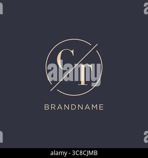 Initial letter CT logo with simple circle line elegant look monogram logo style vector graphic Stock Vector