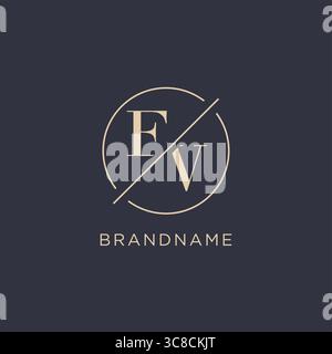 Initial letter EV logo with simple circle line elegant look monogram logo style vector graphic Stock Vector