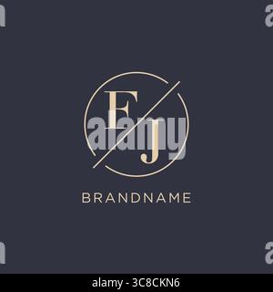 Initial letter EJ logo with simple circle line elegant look monogram logo style vector graphic Stock Vector