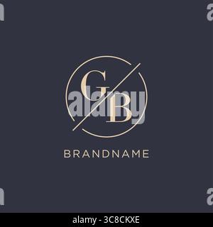 Initial letter GB logo with simple circle line elegant look monogram logo style vector graphic Stock Vector