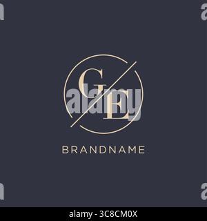 Initial letter GE logo with simple circle line elegant look monogram logo style vector graphic Stock Vector