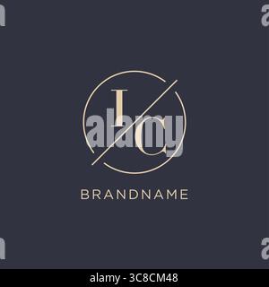 Initial letter IC logo with simple circle line elegant look monogram logo style vector graphic Stock Vector