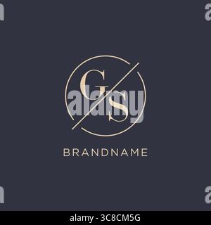Initial letter GS logo with simple circle line elegant look monogram logo style vector graphic Stock Vector