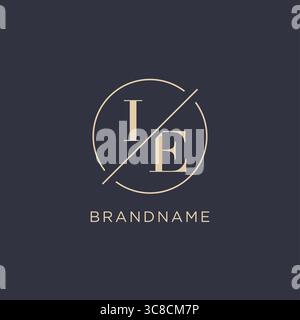 Initial letter IE logo with simple circle line elegant look monogram logo style vector graphic Stock Vector