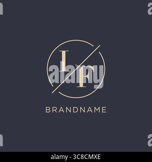 Initial letter LF logo with simple circle line elegant look monogram logo style vector graphic Stock Vector
