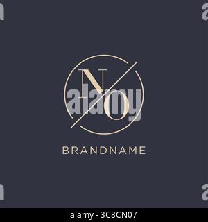 Initial letter NO logo with simple circle line elegant look monogram logo style vector graphic Stock Vector