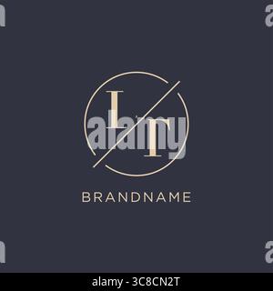 Initial letter LT logo with simple circle line elegant look monogram logo style vector graphic Stock Vector