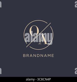 Initial letter OA logo with simple circle line elegant look monogram logo style vector graphic Stock Vector