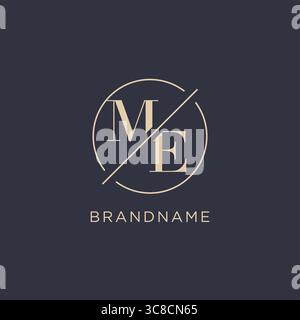Initial letter ME logo with simple circle line elegant look monogram logo style vector graphic Stock Vector