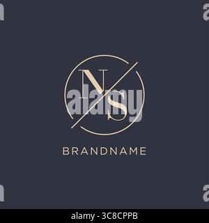 Initial letter NS logo with simple circle line elegant look monogram logo style vector graphic Stock Vector