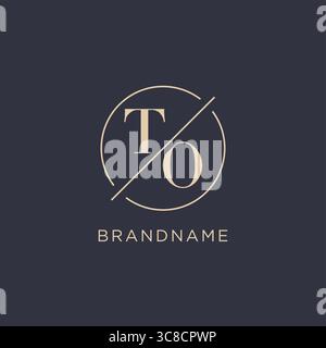 Initial letter TO logo with simple circle line elegant look monogram logo style vector graphic Stock Vector