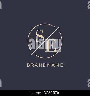 Initial letter SE logo with simple circle line elegant look monogram logo style vector graphic Stock Vector