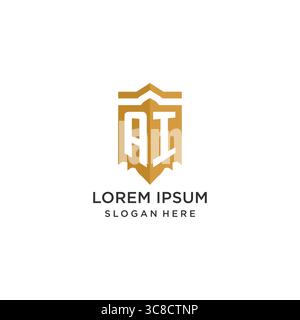 Monogram AI logo with shield geometric shape, elegant luxury initial logo design vector graphic Stock Vector