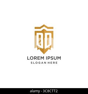 Monogram DD logo with shield geometric shape, elegant luxury initial logo design vector graphic Stock Vector