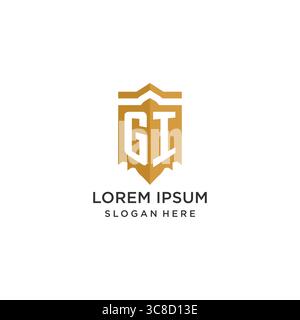 Monogram GI logo with shield geometric shape, elegant luxury initial logo design vector graphic Stock Vector