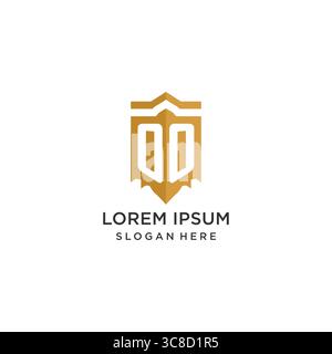 Monogram OO logo with shield geometric shape, elegant luxury initial logo design vector graphic Stock Vector