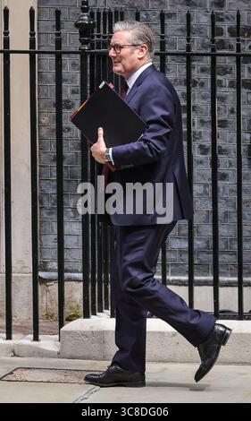 Sir Keir Starmer, Prime Minister of the United Kingdom,  walking along Downing Street in London, England, UK Stock Photo