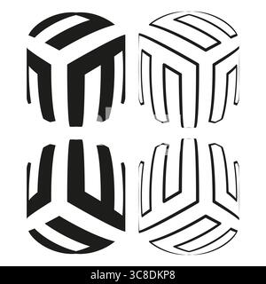 Sphere segment icon. Curved panel shape. Geometric globe Vector. 3D mesh design. EPS 10. Stock Vector