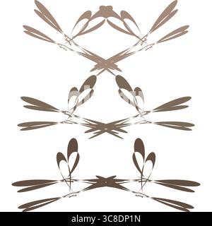 Gradient diamond icon. Thin chevron lines. Geometric corner Vector. Fading outline emblem. EPS 10. Stock Vector