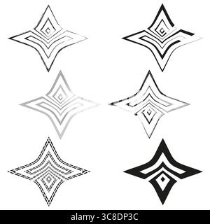 Rough diamond icon. Jagged chevron path. Geometric corner Vector. Distressed black emblem. EPS 10. Stock Vector