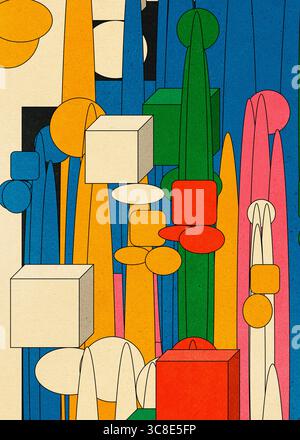 Artwork of abstract composition made with shapes and elements Stock ...