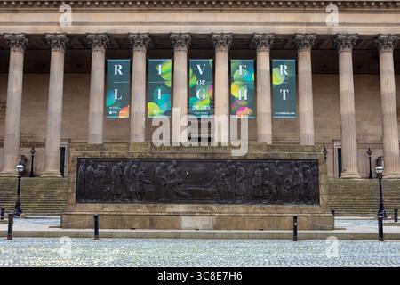 Liverpool, UK - September 20th 2024: The Liverpool Cenotaph war memorial, located on St. Georges Plateau outside St. Georges Hall in the city of Liver Stock Photo