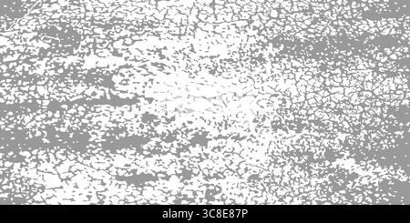 Grunge gray rectangle texture with faded surface and rough damage effect. Urban concrete wall or brick backdrop for retro design. Vector background Stock Vector