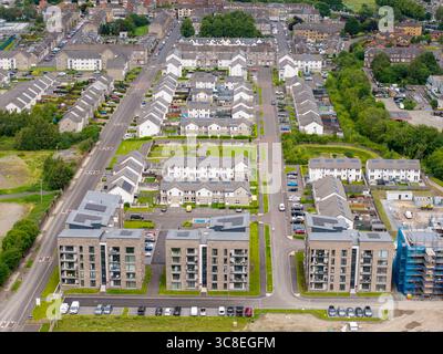 Aerial view of modern residential apartment buildings in the Naramowice ...