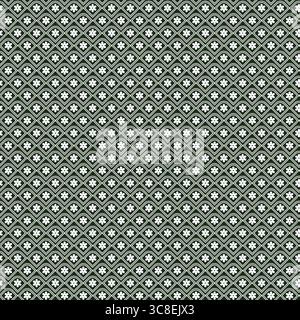 Seamless Gray Geometric Floral Pattern on a Dark Background Stock Vector
