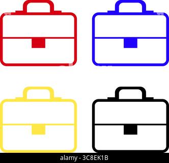 Briefcase Icon Set Stock Vector
